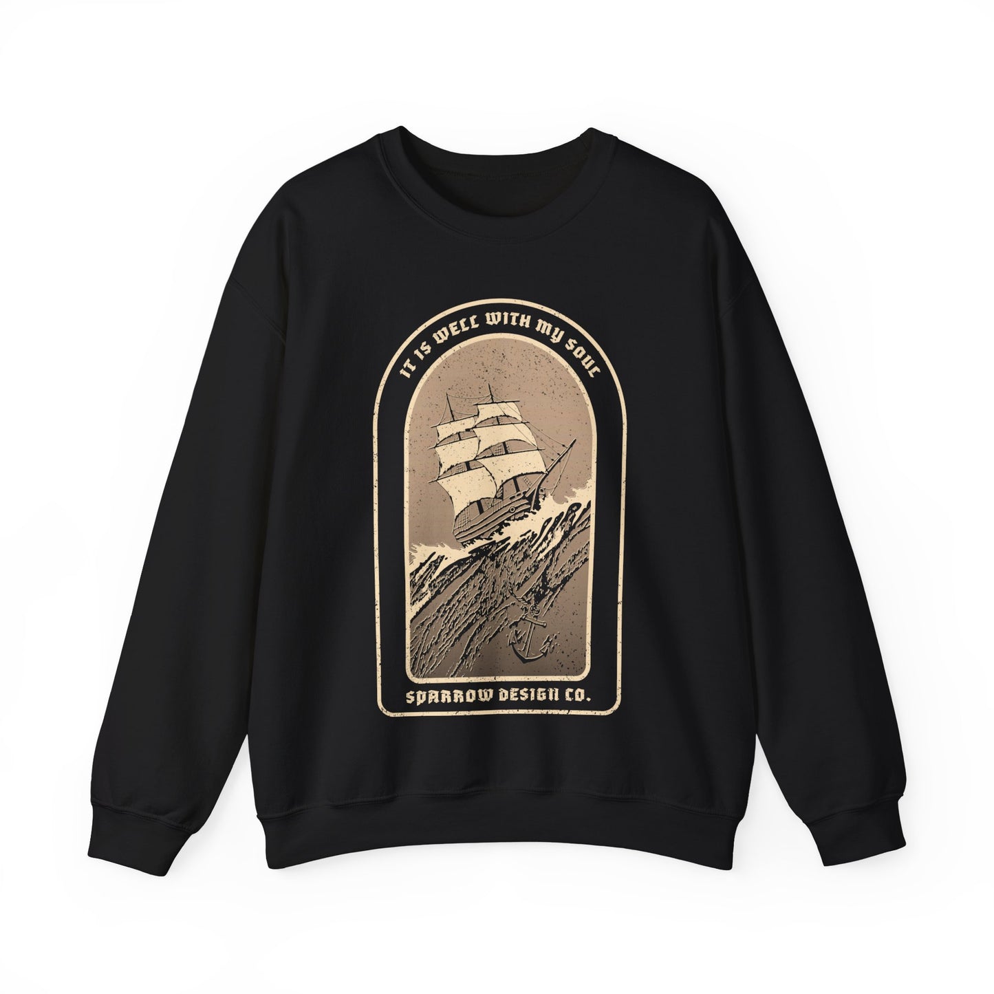 It is Well With My Soul Unisex Crewneck Sweatshirt - Black/Dark Chocolate/Forest Green/Navy