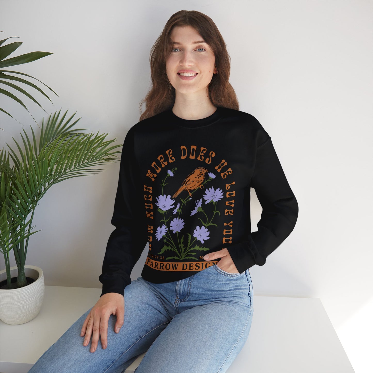 Wildflowers & Sparrows Unisex Crewneck Sweatshirt - Black/Navy