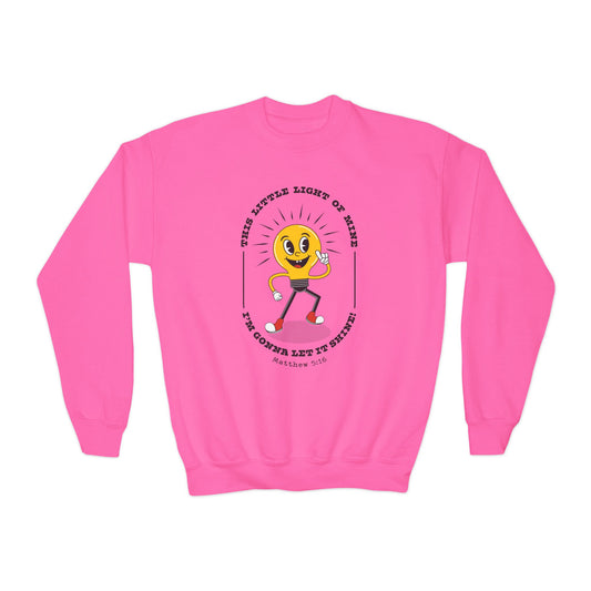 This Little Light of Mine Crewneck Sweatshirt - Gray/Pink