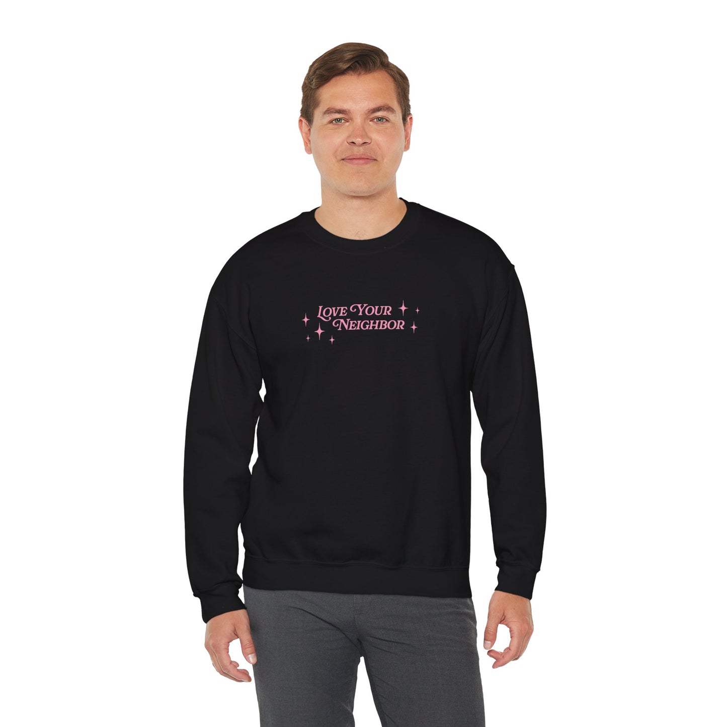 Love Your Neighbor Unisex Crewneck Sweatshirt - Black