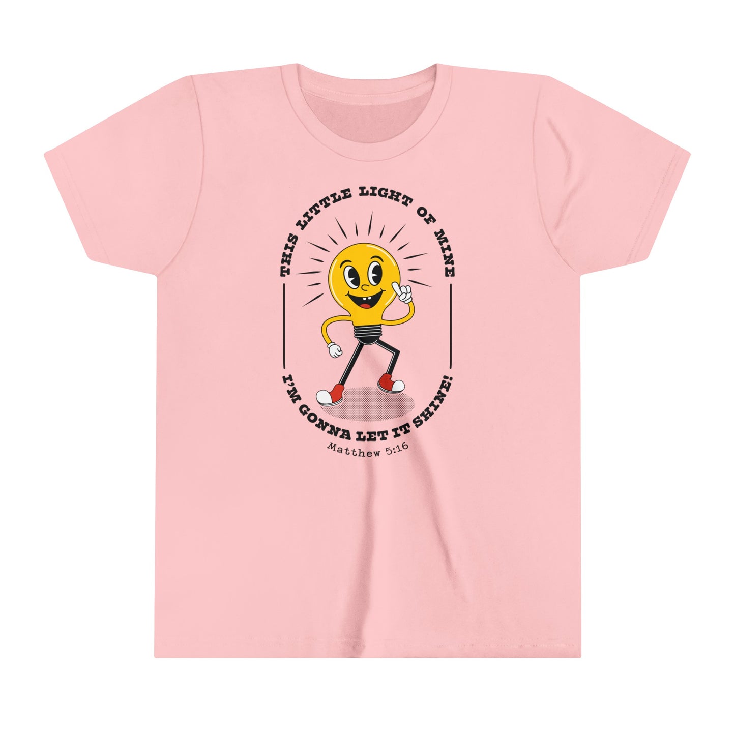 This Little Light of Mine Youth Tee - Gray/Pink