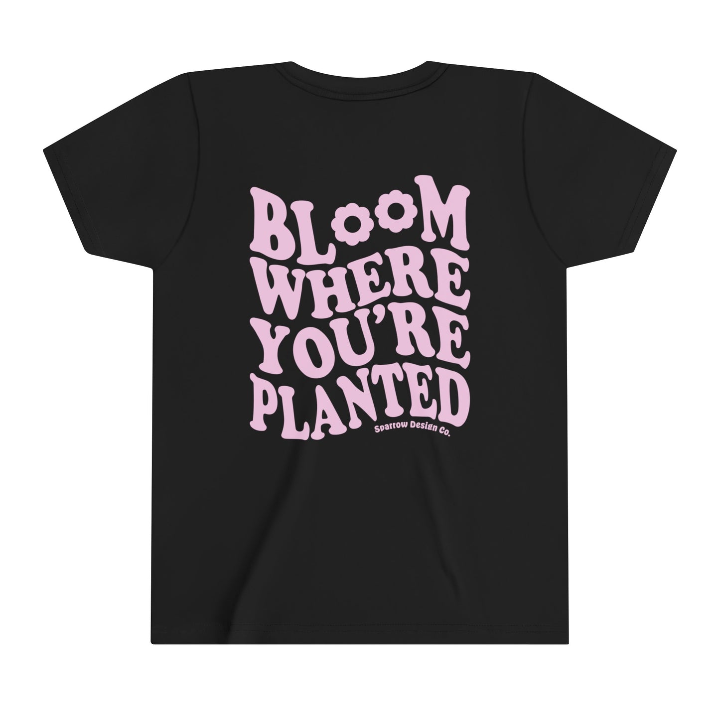 Bloom Where You're Planted Youth Tee - Black