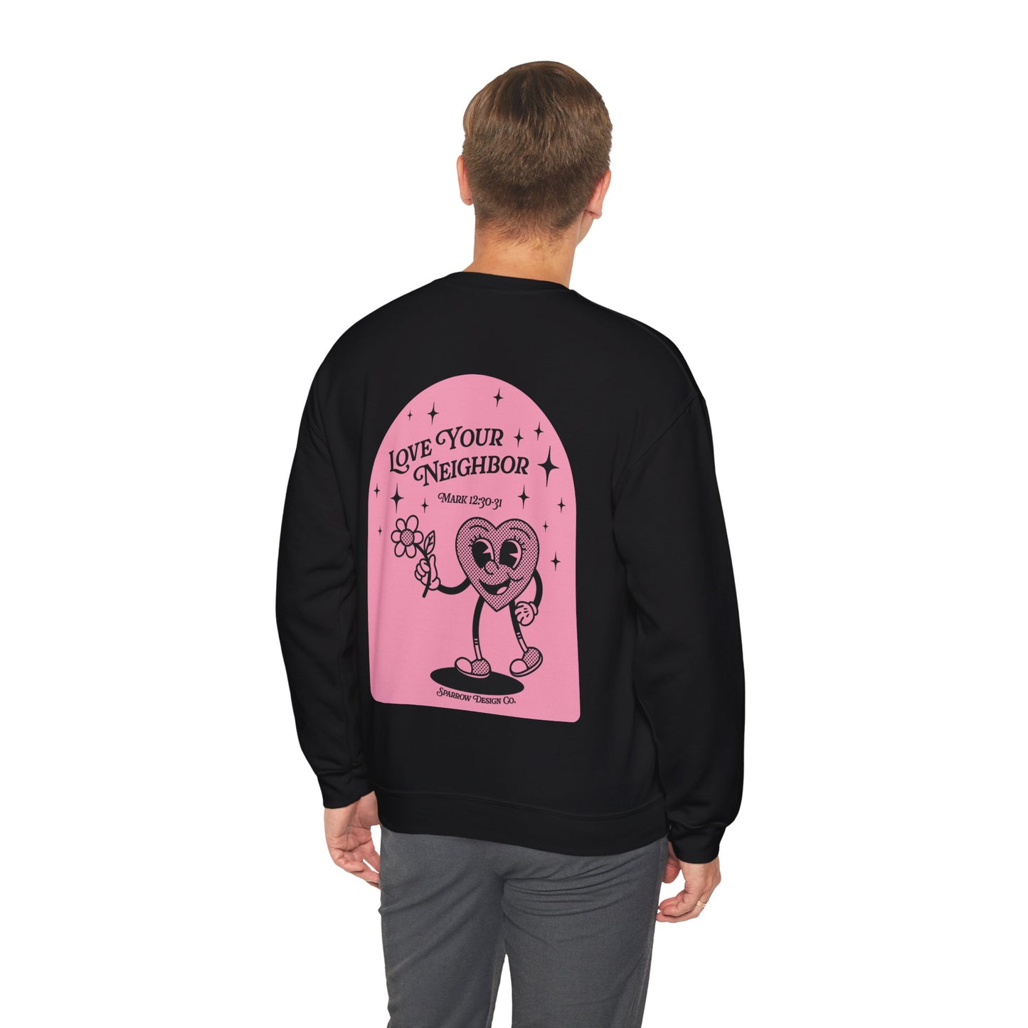 Love Your Neighbor Unisex Crewneck Sweatshirt - Black