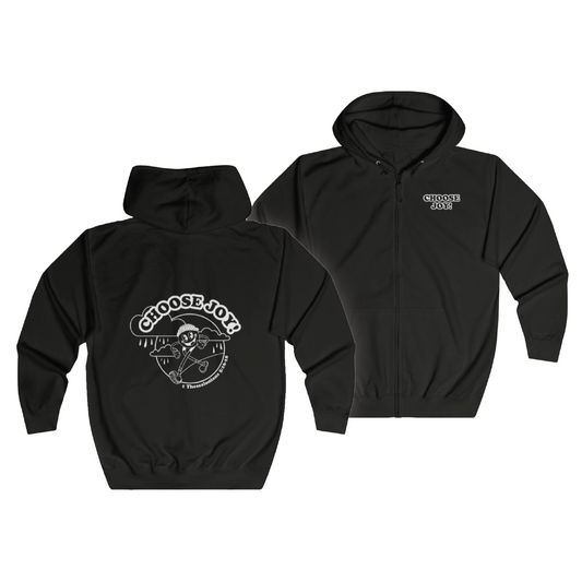 Choose Joy Zipped Hoodie - Black