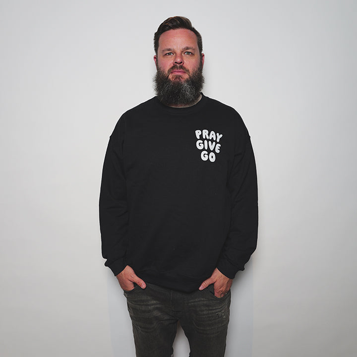 Pray Give Go Crewneck Sweatshirt - Black