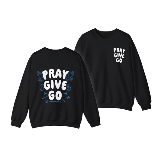 Pray Give Go Crewneck Sweatshirt - Black