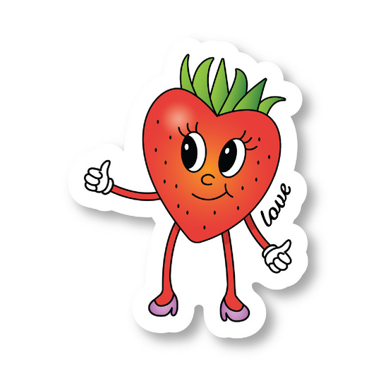 Strawberry Vinyl Die Cut Sticker